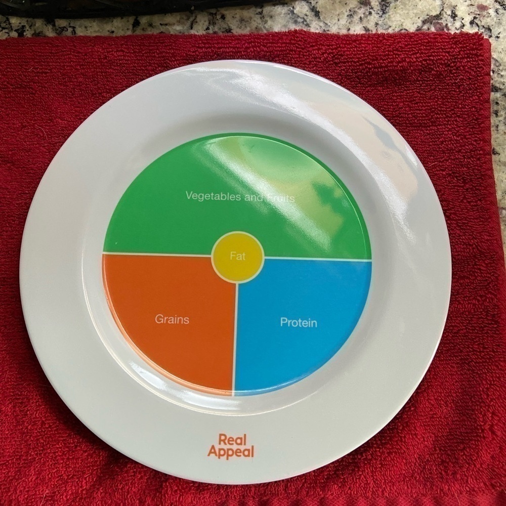 NWOT REAL APPEAL PORTION PLATE weight control melamine 10" dinner